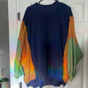 Free People Oversized Colorblock Tunic Pullover